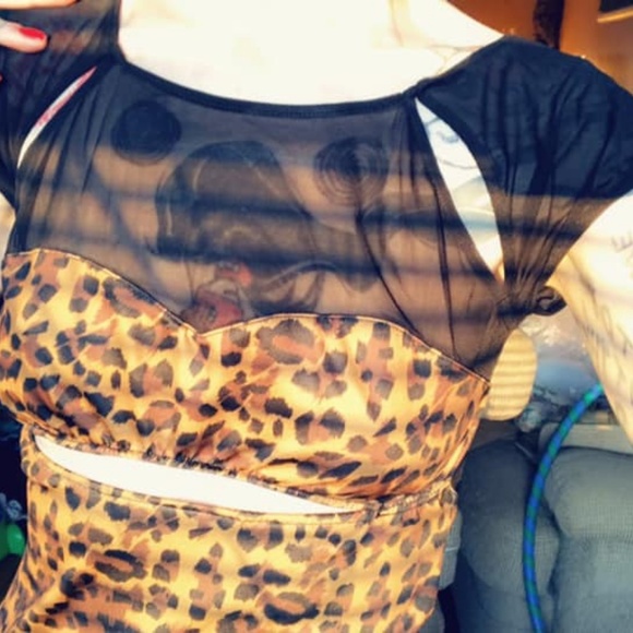 Womens cheetah print club dress, sz SM - Picture 3 of 5